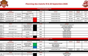 Match week end du 19/20 Septembre 2026