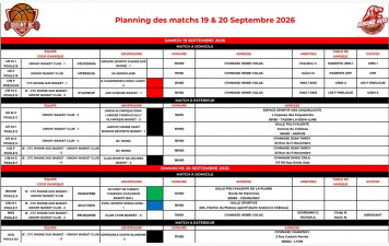 Match week end du 19/20 Septembre 2026